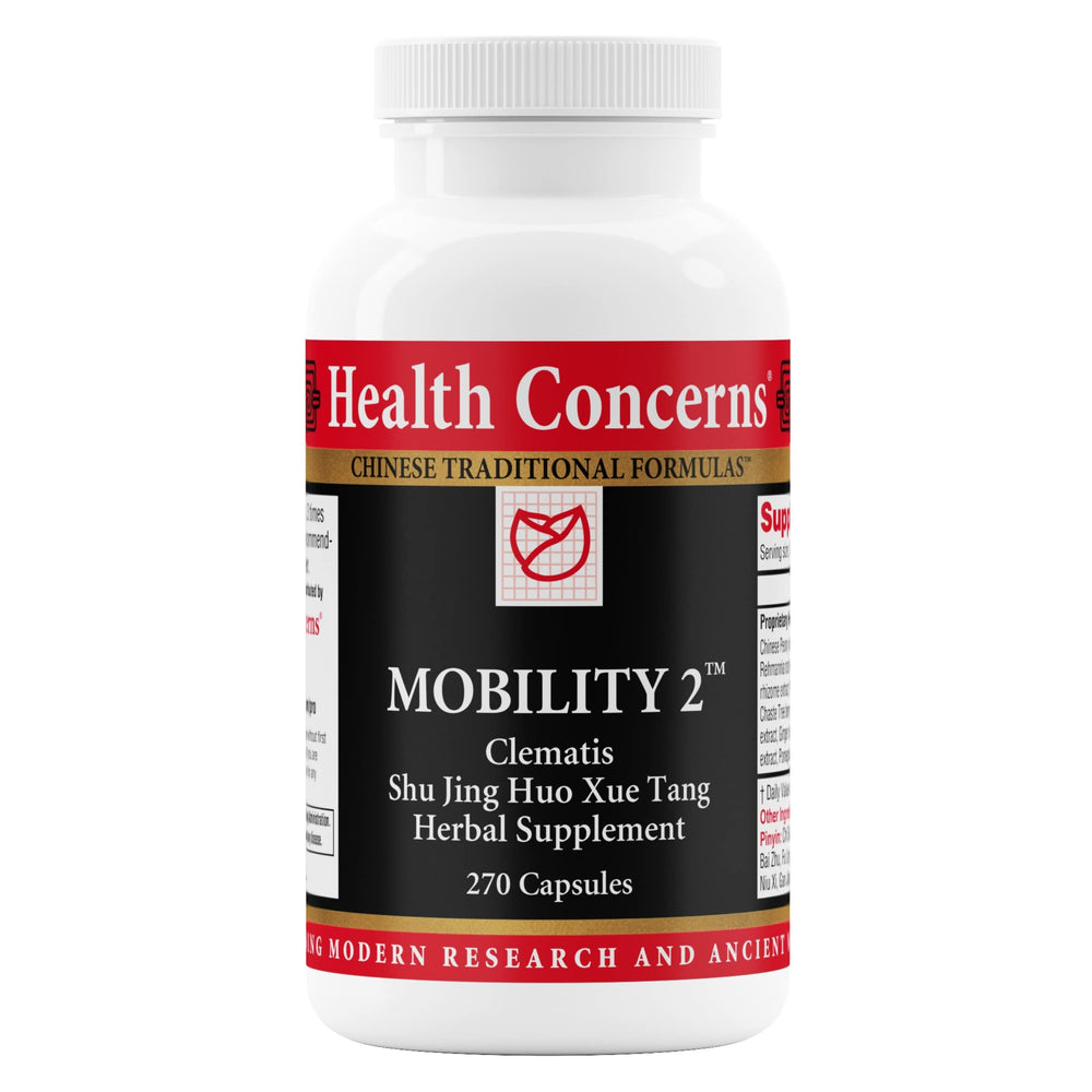 Health Concerns Mobility 2 bottle label showing traditional herbal blend for joint support