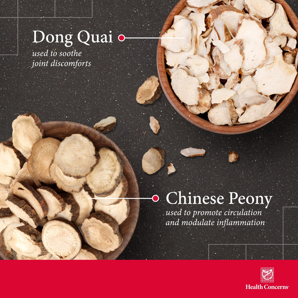 Health Concerns Mobility 2 herbal blend packaging emphasizes Chinese botanicals