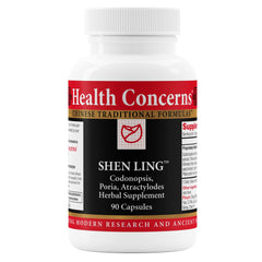 Health Concerns Shen Ling digestive support bottle promotes balance and daily comfort.