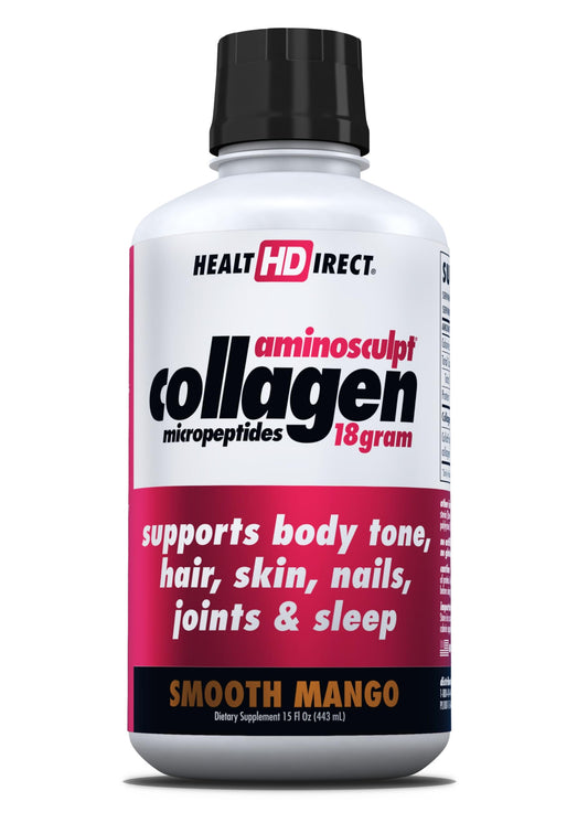 HEALTH DIRECT AminoSculpt liquid collagen bottle front for skin and joints.