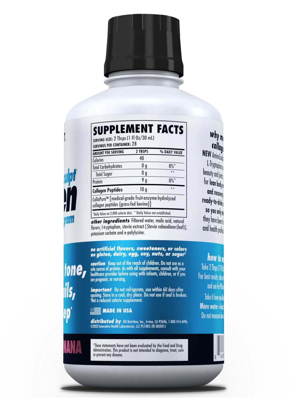 Health Direct AminoSculpt ingredients list shows gluten-free, dairy-free purity
