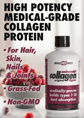 AminoSculpt liquid collagen being poured into a glass for convenient, ready-to-drink serving.