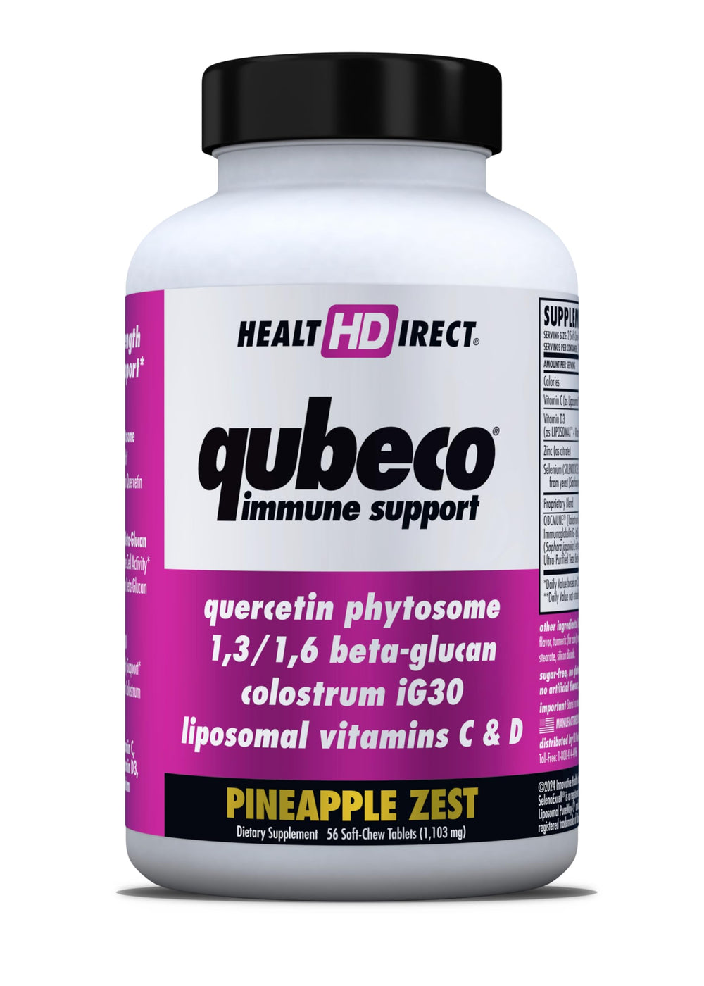 Health Direct Qubeco immune chews bottle for daily immune support.