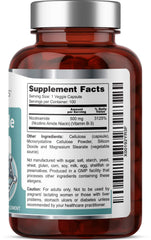 Health Genesis B-3 Nicotinamide 500 mg capsules small and easy to swallow for daily routines