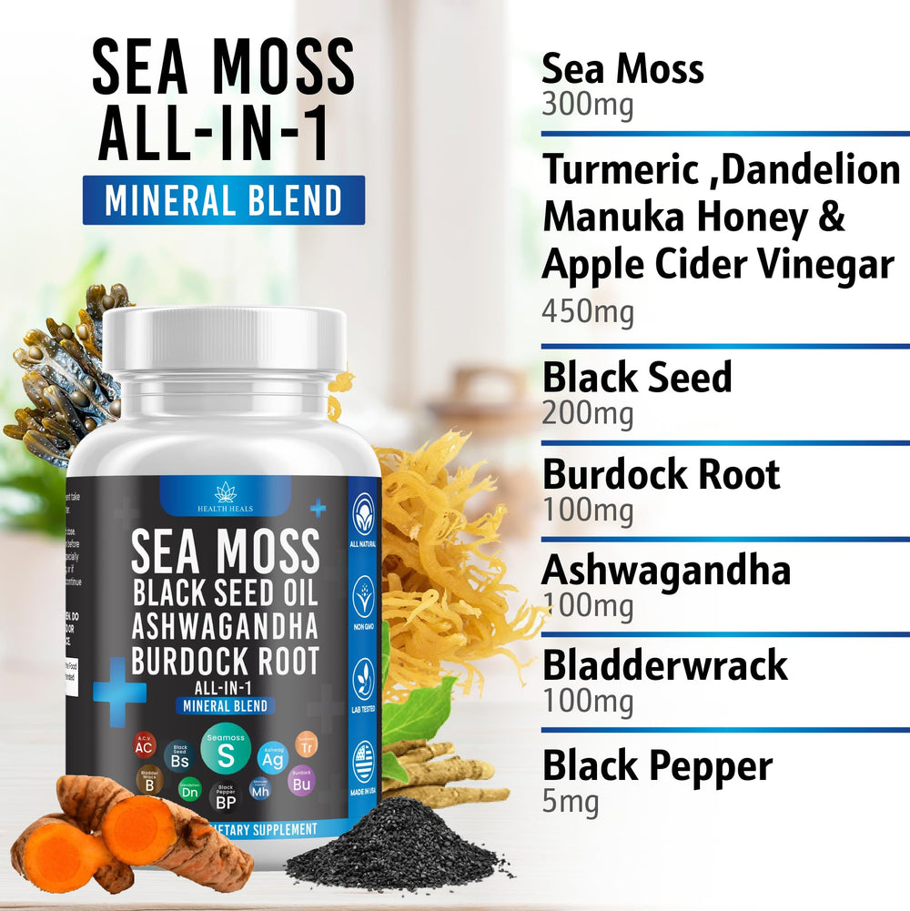 Health Heals capsules closeup, showcasing a convenient mineral blend.