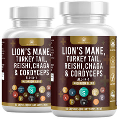 Health Heals Lion's Mane mushroom capsules for focus and daily wellness