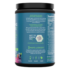 Label-ingredients image displays collagen, probiotics and enzymes for gut-friendly nutrition