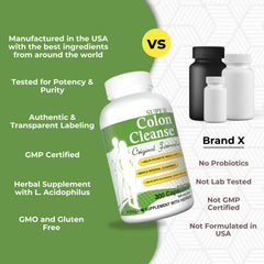 Product packaging highlighting gluten, soy, and dairy-free formulation from Health Plus.