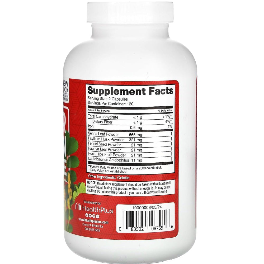 Health Plus Super Colon Cleanse capsules pour demonstrates simple dosing on the go.