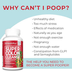 Health Plus Super Colon Cleanse label showing gluten, soy, and dairy free formula