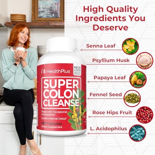 Health Plus Super Colon Cleanse probiotic Lactobacillus Acidophilus balancing gut health