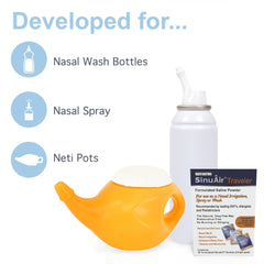 Health Solutions SinuAir label close-up showing ingredients and simple directions.