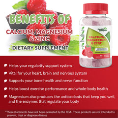 Health Supplied bottle label vitamin D calcium magnesium zinc communicates a comprehensive blend.