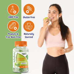 Health Supplied Soft Chewy Texture gummies emphasize easy swallowing and pleasant sour apple flavor.