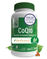 Health Thru Nutrition CoQ-10 100mg bottle front view showcasing easy-to-swallow softgels