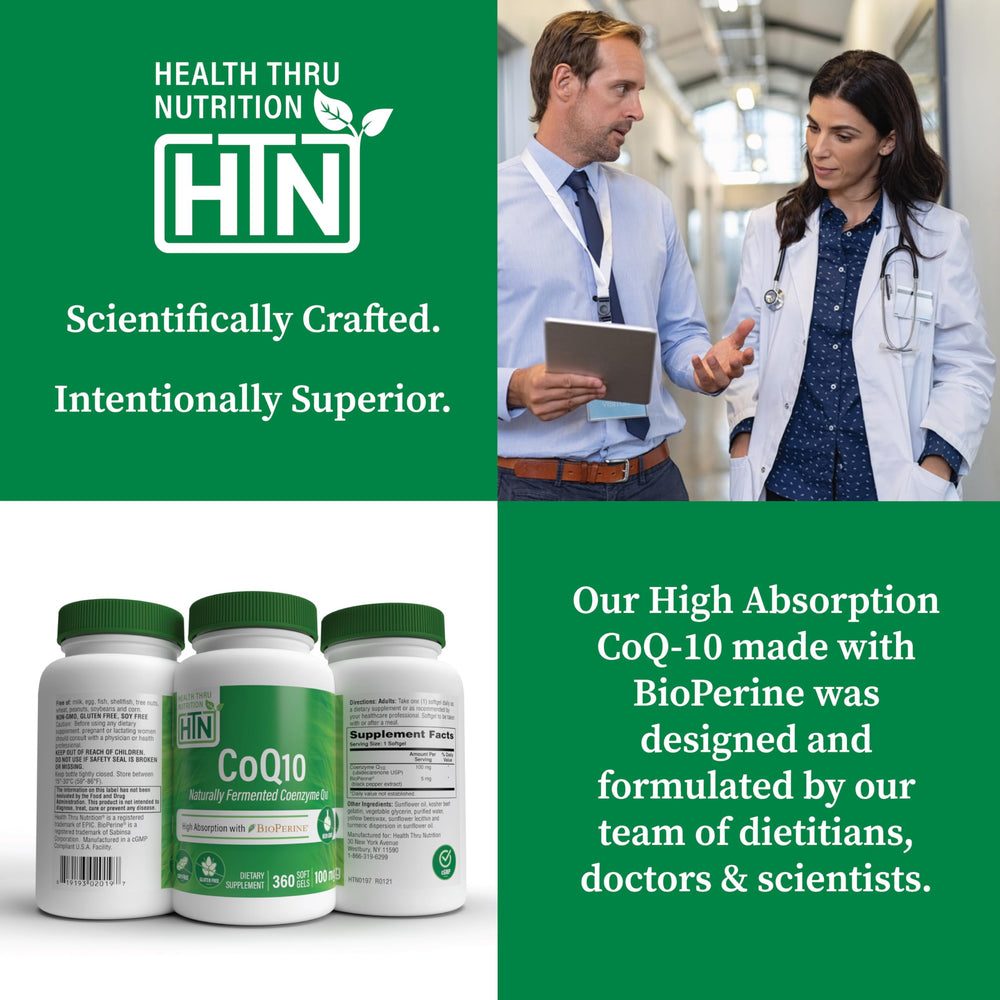 CoQ-10 energy and heart health graphic by Health Thru Nutrition