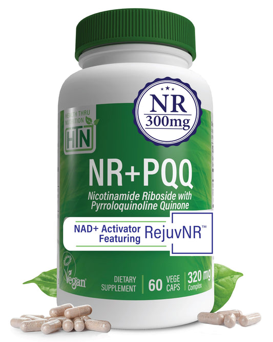 Health Thru Nutrition NAD+ Activator bottle front view for daily wellness.