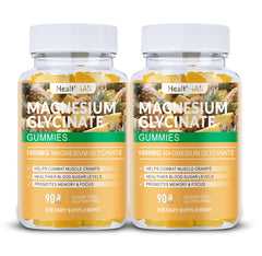 Health4All Magnesium Glycinate Gummies bottle front, 180 count, easy nightly support.
