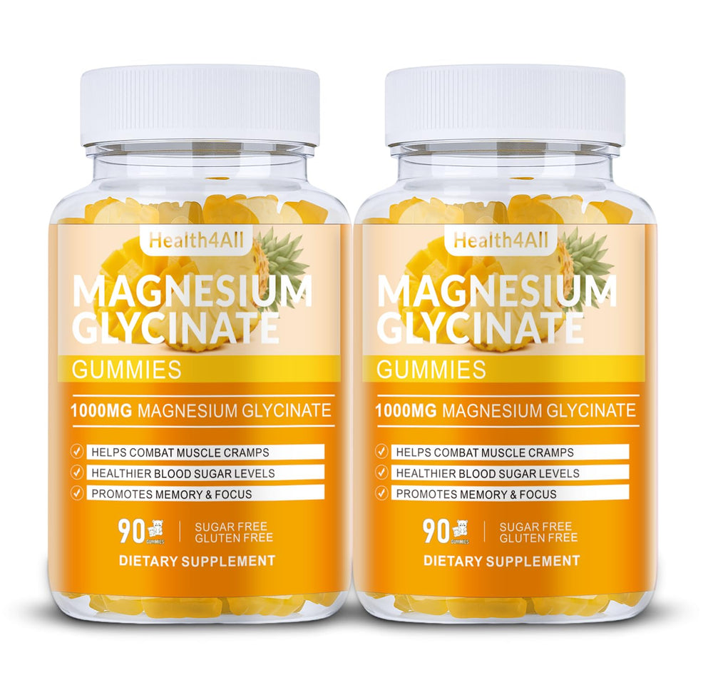 Health4All Magnesium Glycinate Gummies bottle for daily calm and relaxation.