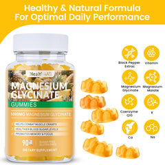 Health4All Raspberry flavor gummies close-up, sugar-free magnesium for gentle relaxation.