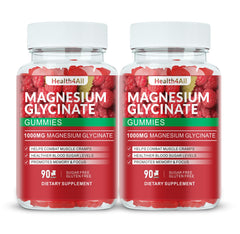 Health4All magnesium glycinate gummies bottle with raspberry flavor supporting relaxation and daily wellness.