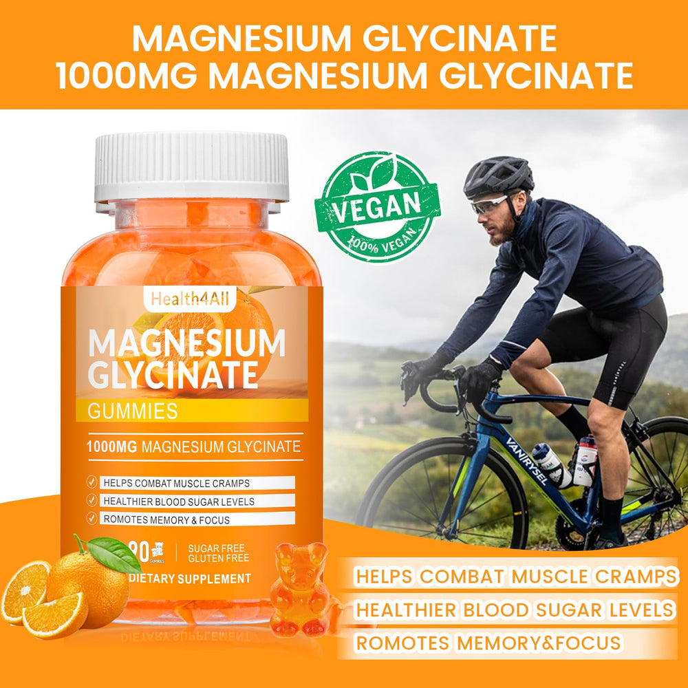 Health4All magnesium glycinate gummies daily use for adults.