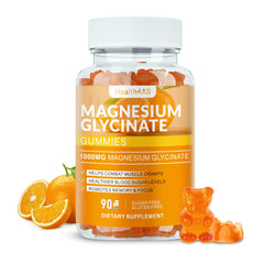 Health4All magnesium glycinate gummies orange flavor for family wellness.