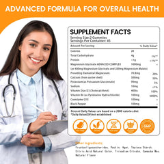 Health4All magnesium glycinate gummies vitamin panel visible.