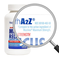 Pouring HealthA2Z Mucus Relief tablets for daily use