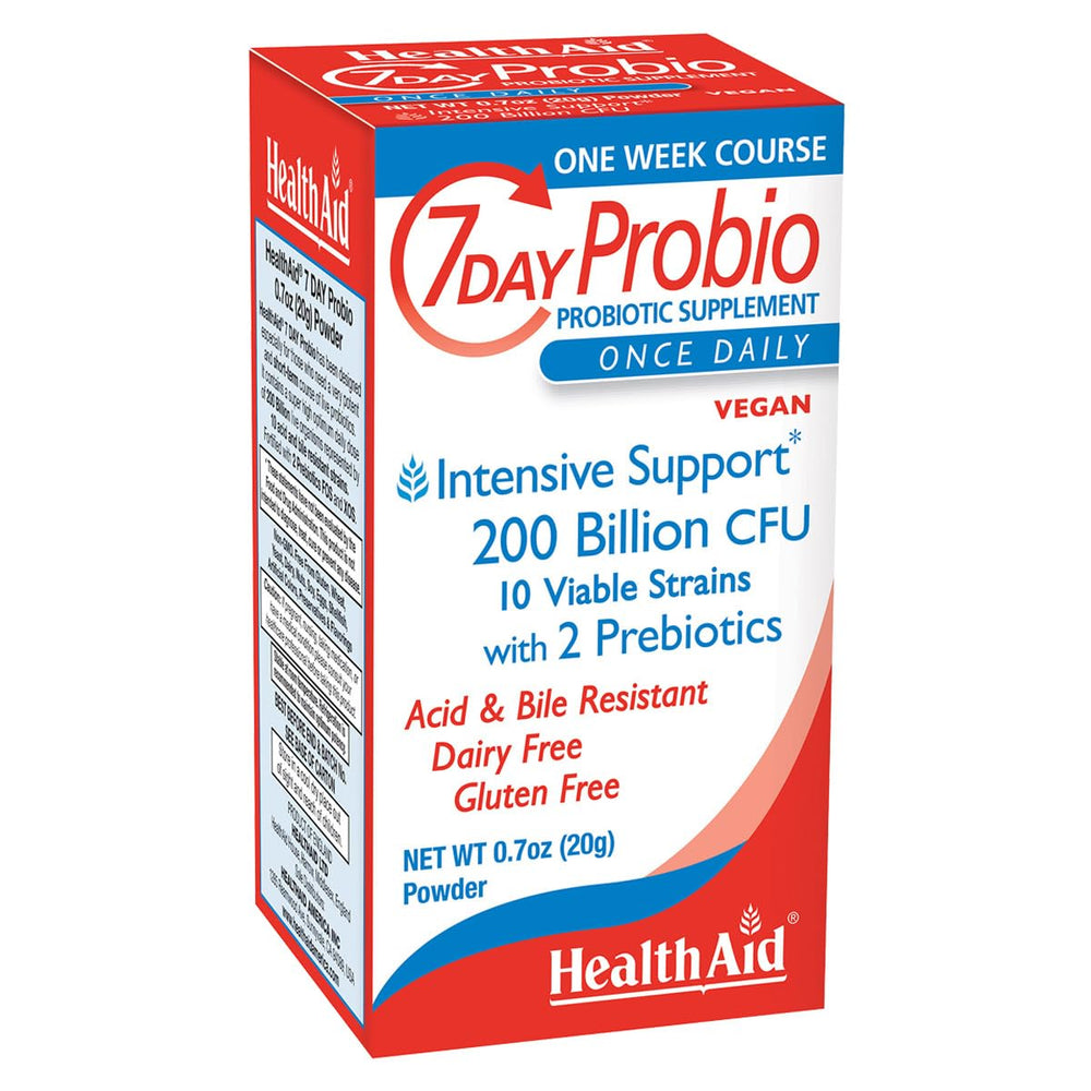 HealthAid 7 Day Probio bottle showing capsules for daily digestive balance on the go