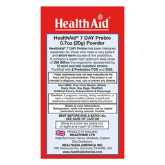Close-up of HealthAid 7 Day Probio capsules highlighting acid and bile resistance