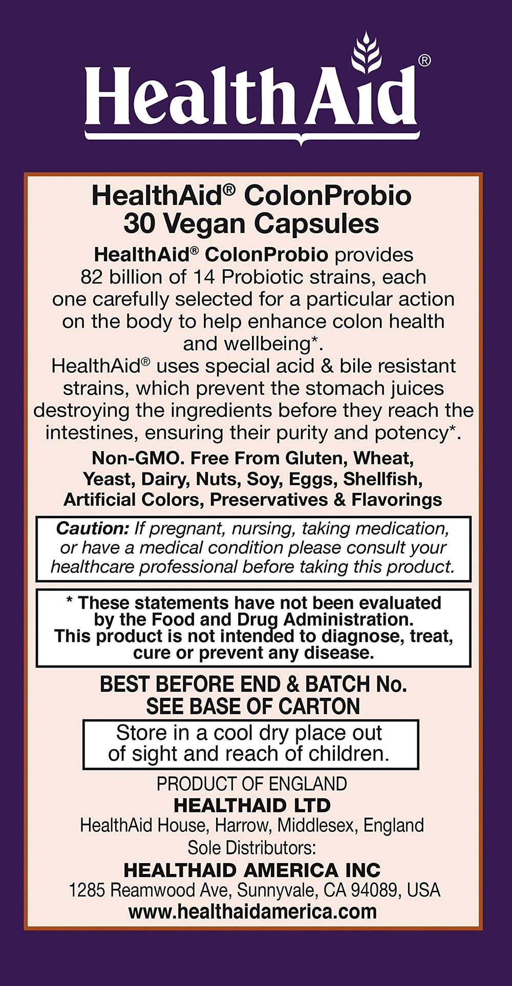 HealthAid ColonProbio capsules close-up, showcasing high-potency probiotic for daily balance.