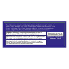 HealthAid Jointactive packaging detail; 60-count bottle for ongoing support