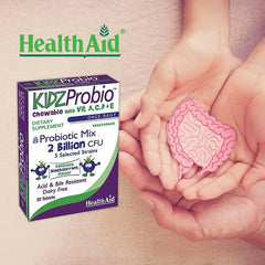 HealthAid KidzProbio daily-use bottle ready for routine probiotic supplementation.