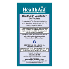 HealthAid LungForte packaging reflects English-origin quality and trusted formulation