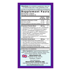 HealthAid ProstaProbio with pumpkin seed and cranberry, visualizing urinary support benefits.