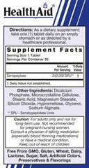 HealthAid Serrapeptase enteric-coated tablet designed for intestinal release.
