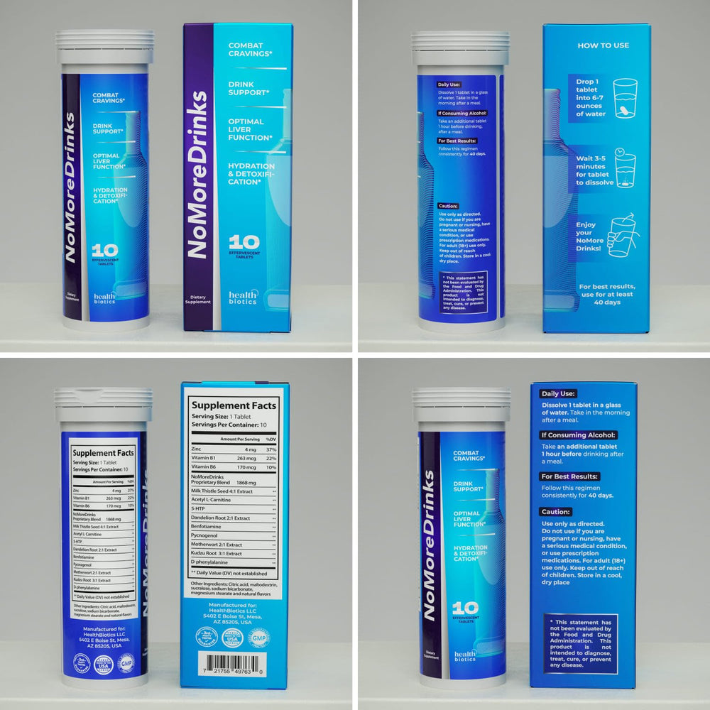 Healthbiotics NoMoreDrinks on the go energy support use