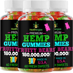 Healthergize 3-Pack Hemp Gummies pack for convenient nightly use.