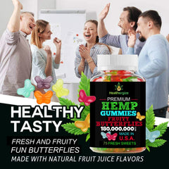 Pouring Healthergize hemp gummies from bottle for quick use.