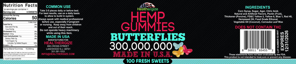 Healthergize hemp gummies butterfly: a tasty option for sleep-friendly calm.