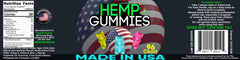 Healthergize hemp gummies close-up shows fruit flavors and soft chew
