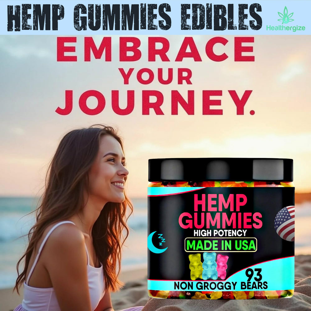 Healthergize hemp gummies night routine scene suggests calmer evenings and restful moments.