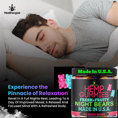 Healthergize Hemp Gummies pack-shot showcases fruity flavor variety.