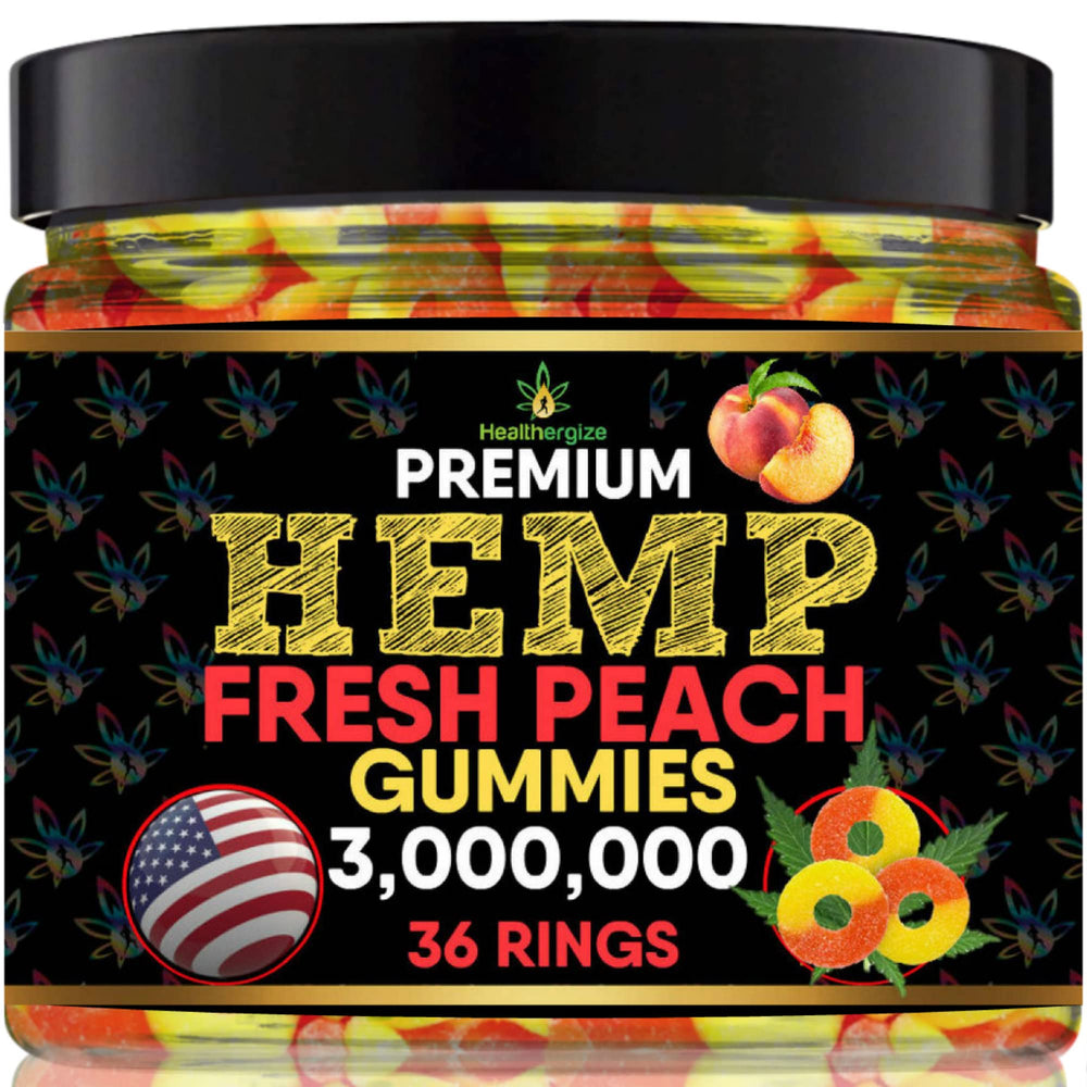Healthergize hemp gummies peach rings offer a fresh daily treat.
