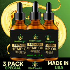 Healthergize Hemp Oil drops dispensing shows easy, consistent dosing.