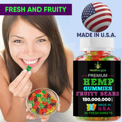 L-theanine and lemon balm blend in Healthergize gummies for relaxation.
