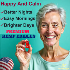 Healthergize gummies in USA-made packaging signaling quality and safety.