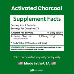 Healthfare coconut-shell derived formula highlighting natural sourcing