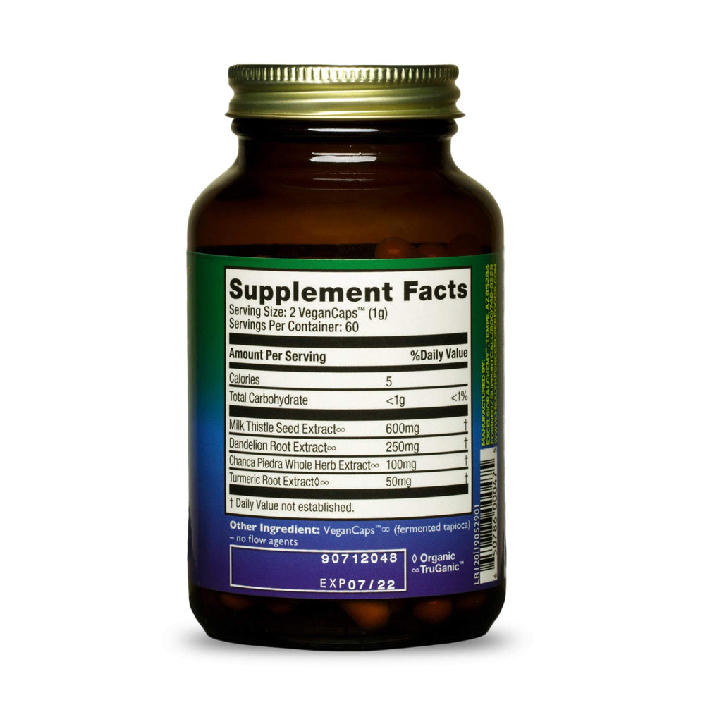 HealthForce Liver Rescue bottle back showing label details